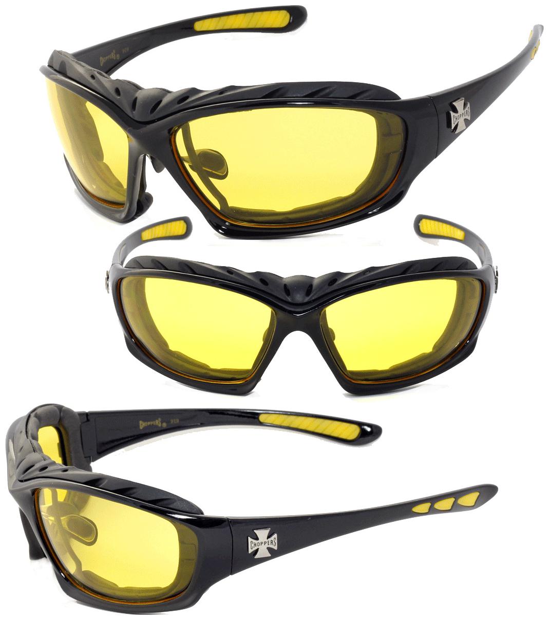 

Night Driving Riding Padded Motorcycle Glasses - Black Frame Yellow Lens C49