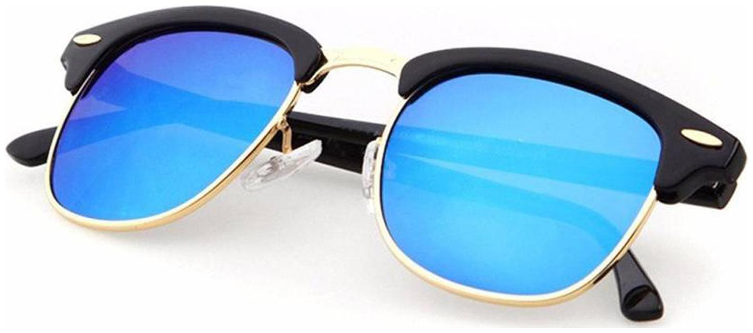

Rex Mirrored Blue Clubmaster Sunglass UV-400 Protected with box