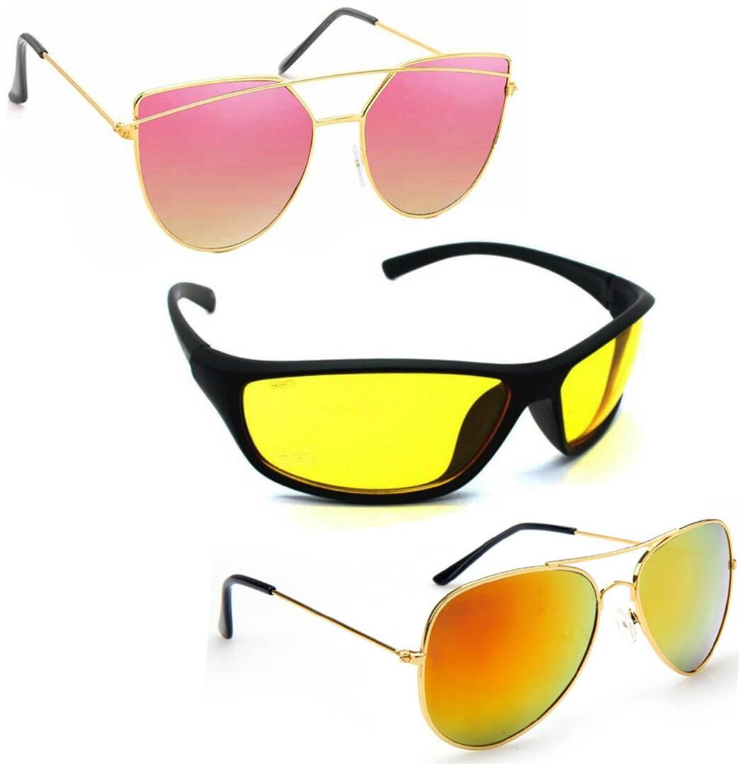 

Vitoria Stylish Fashionable Sunglasses With Box For Men Boys (Pack Of 3)