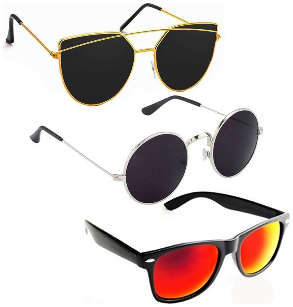 

Vitoria Stylish Fashionable Sunglasses With Box For Men Boys (Pack Of 3)