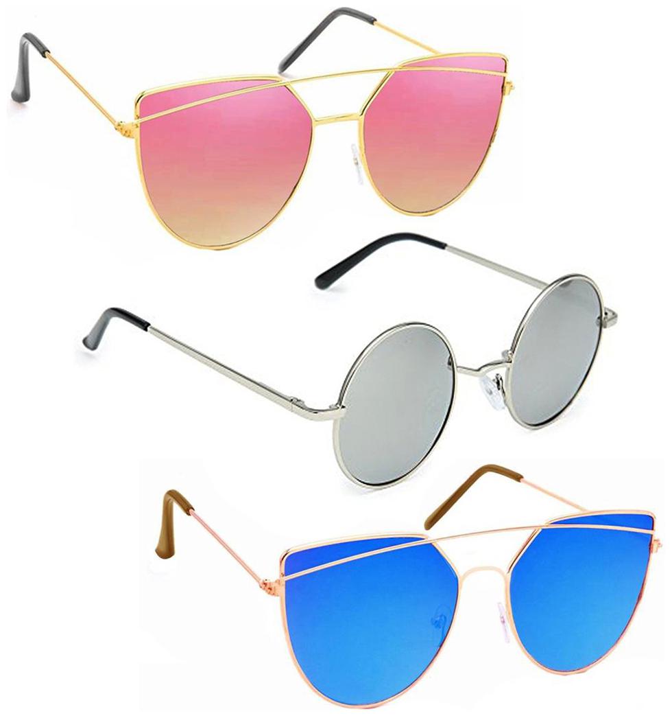 

Vitoria Stylish Fashionable Sunglasses With Box For Men Boys (Pack Of 3)