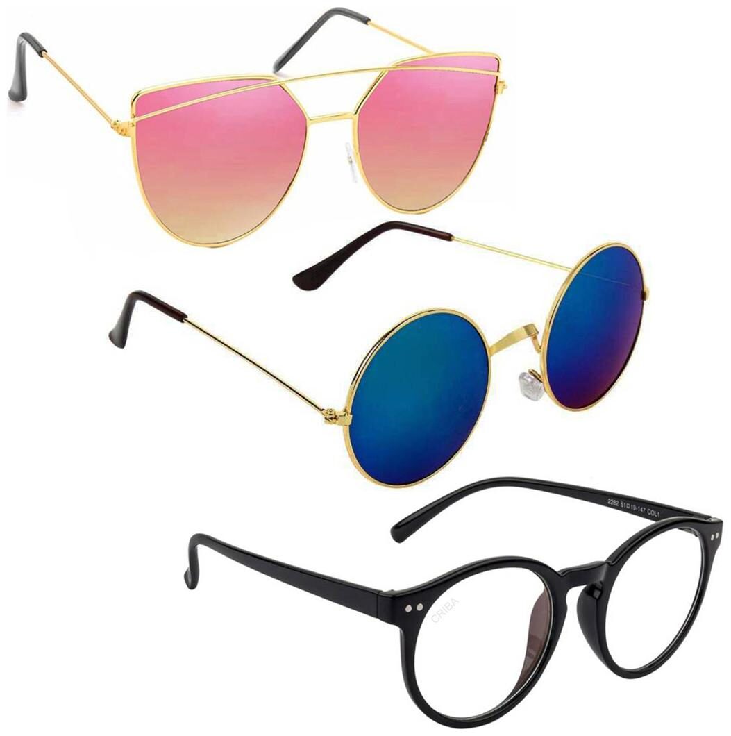 

Vitoria Stylish Fashionable Sunglasses With Box For Men Boys (Pack Of 3)