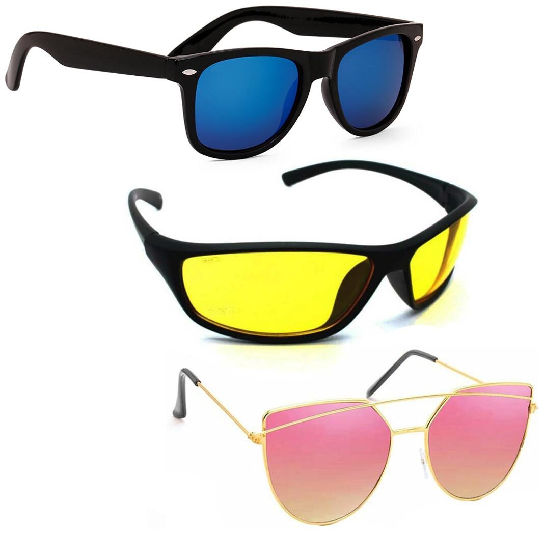 

Vitoria Stylish Fashionable Sunglasses With Box For Men Boys (Pack Of 3)