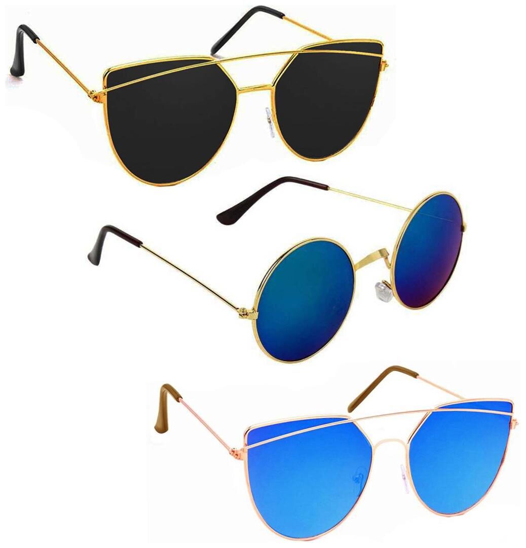 

Vitoria Stylish Fashionable Sunglasses With Box For Men Boys (Pack Of 3)