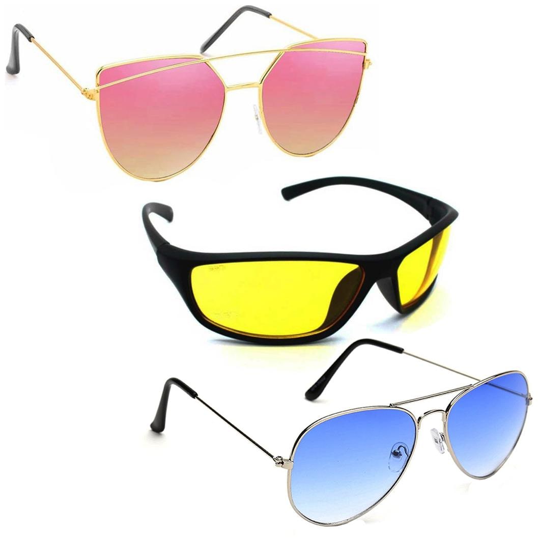 

Vitoria Stylish Fashionable Sunglasses With Box For Men Boys (Pack Of 3)