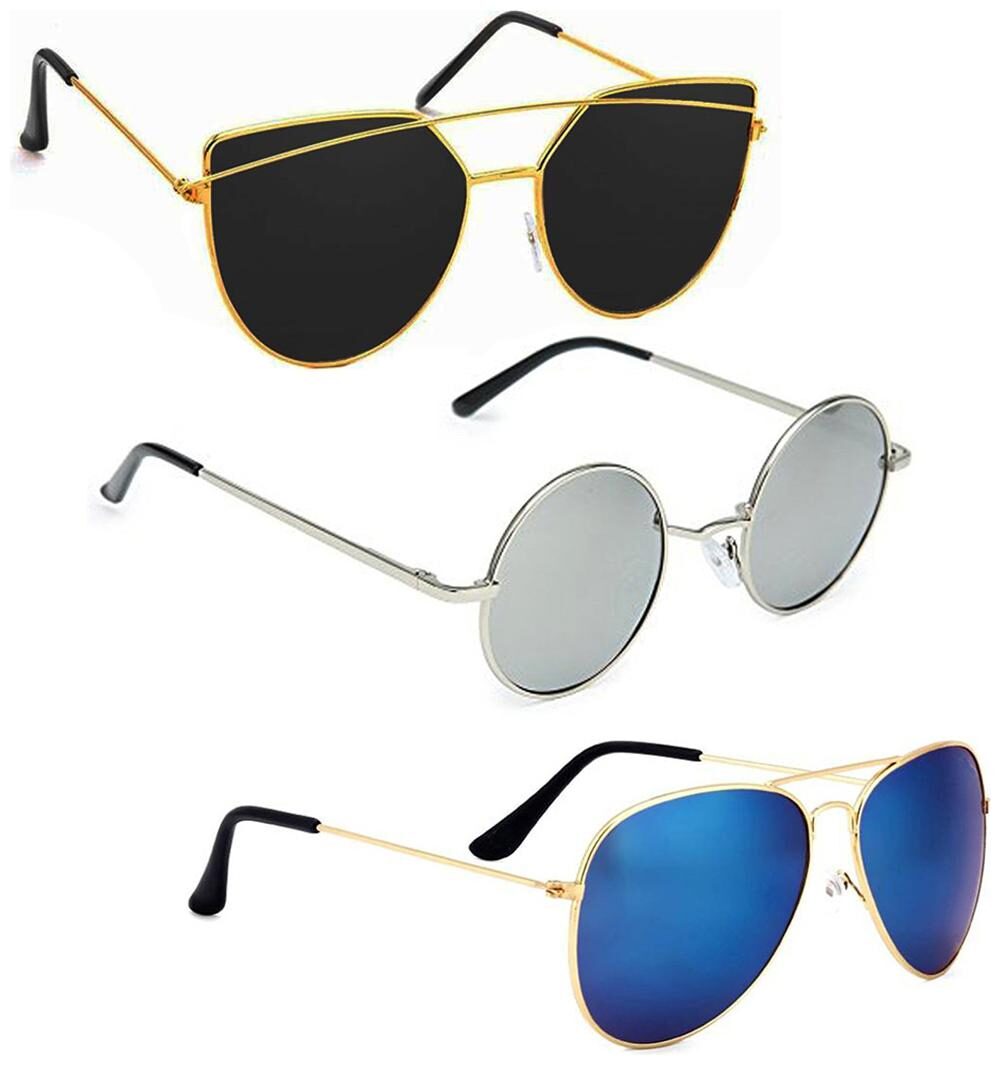 

Vitoria Stylish Fashionable Sunglasses With Box For Men Boys (Pack Of 3)