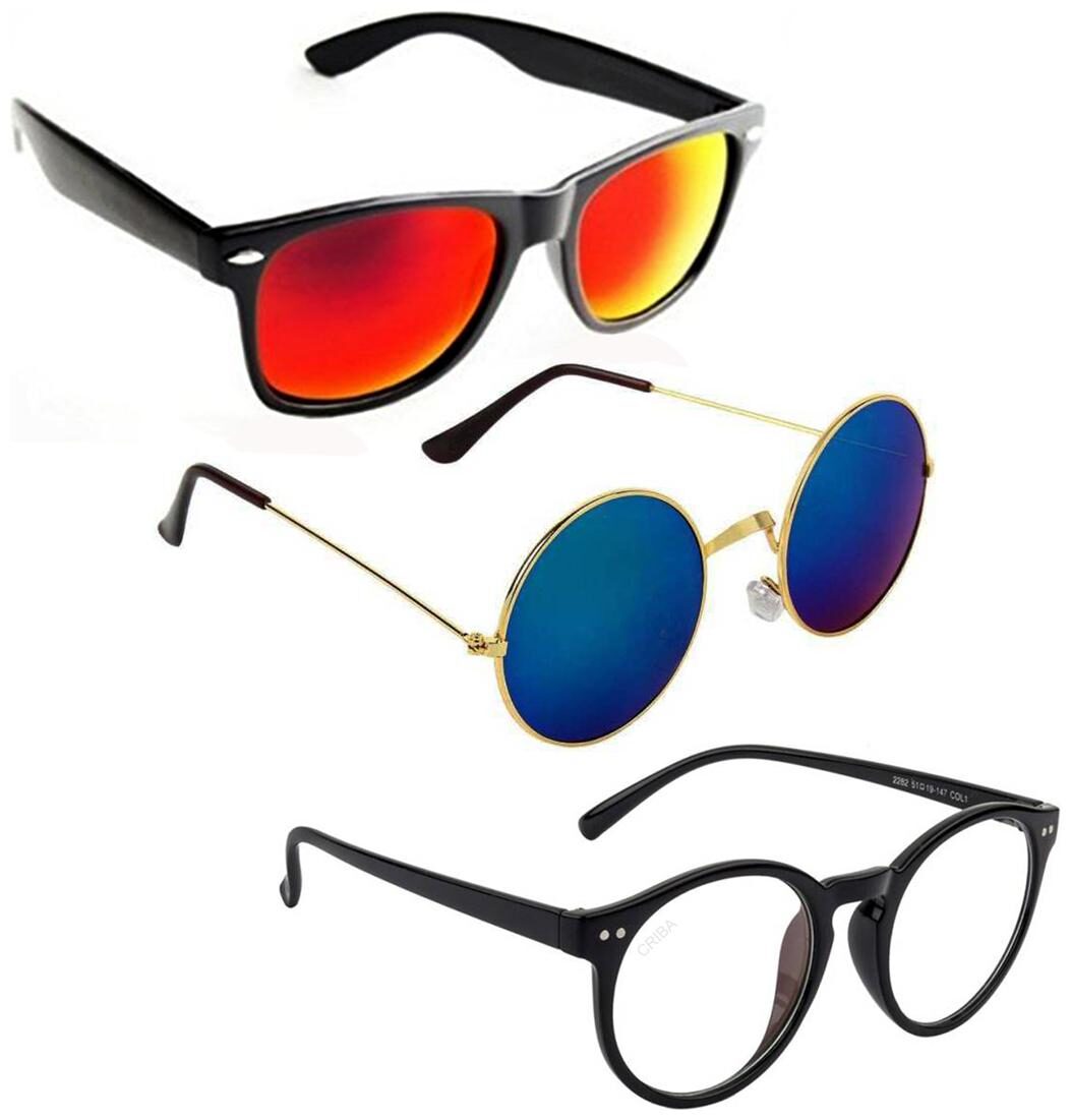 

Vitoria Stylish Fashionable Sunglasses With Box For Men Boys (Pack Of 3)