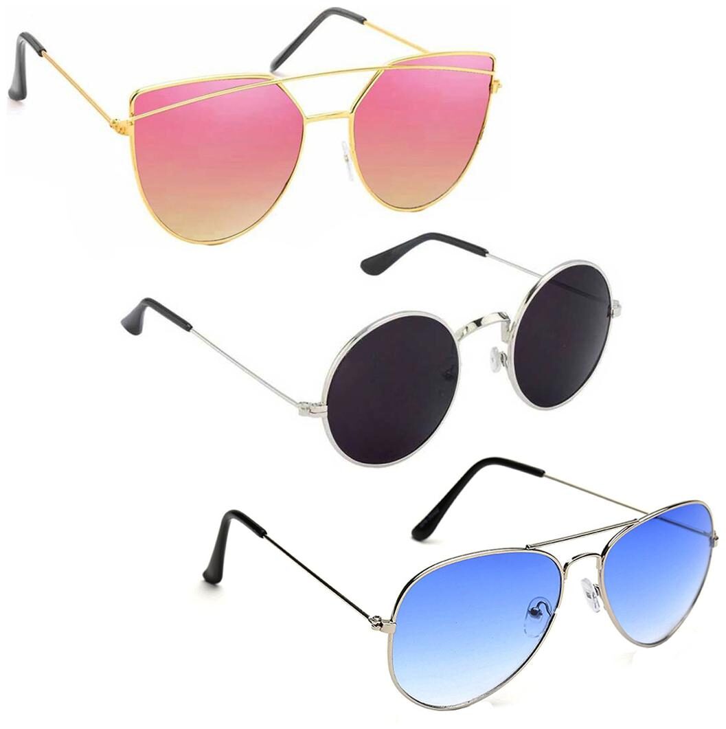 

Vitoria Stylish Fashionable Sunglasses With Box For Men Boys (Pack Of 3)