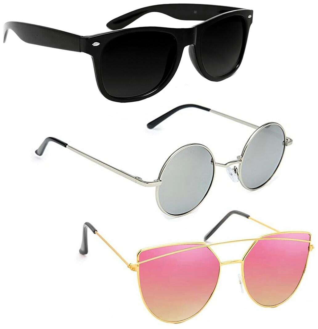 

Vitoria Stylish Fashionable Sunglasses With Box For Men Boys (Pack Of 3)