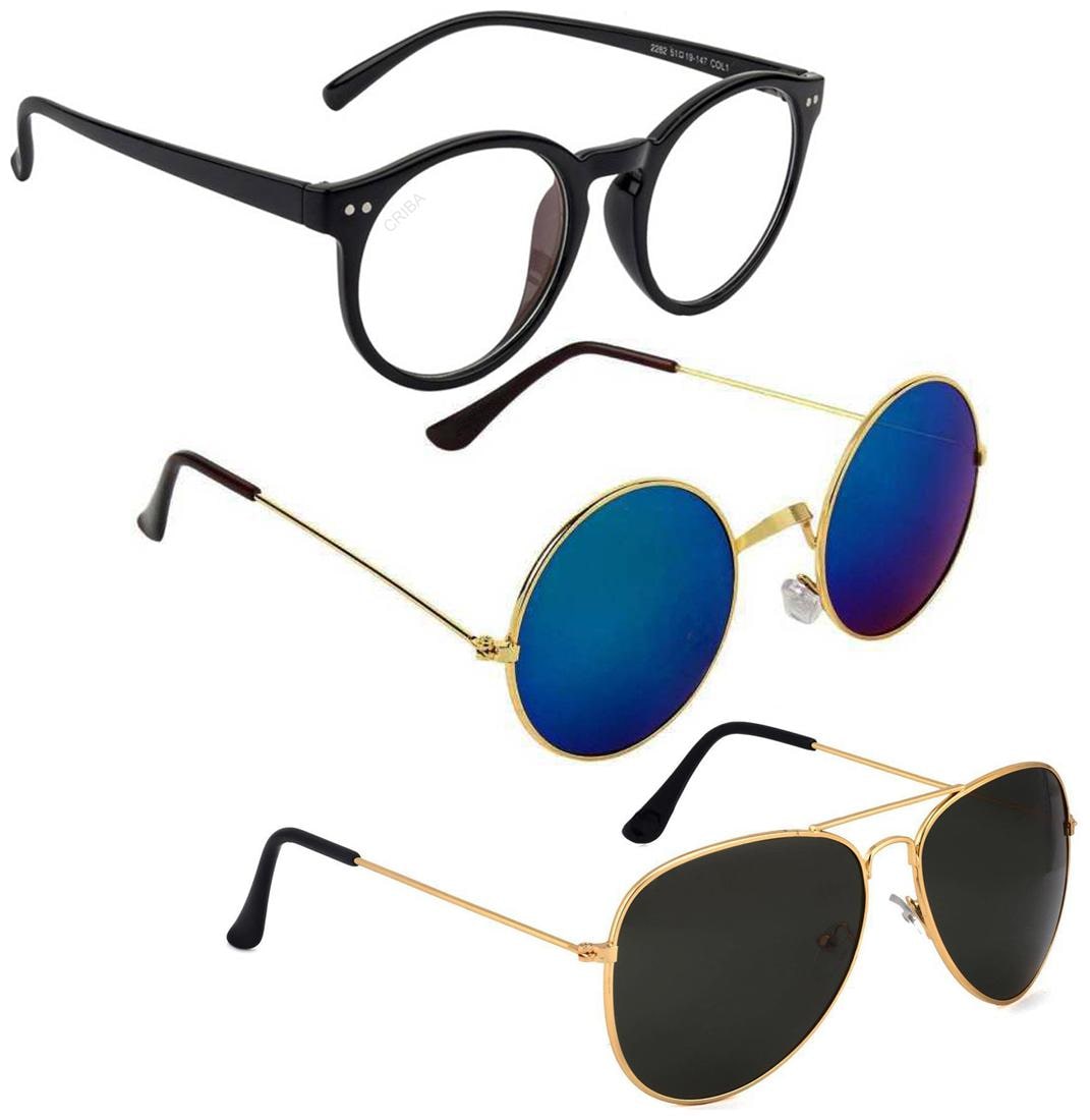 

Vitoria Stylish Fashionable Sunglasses With Box For Men Boys (Pack Of 3)