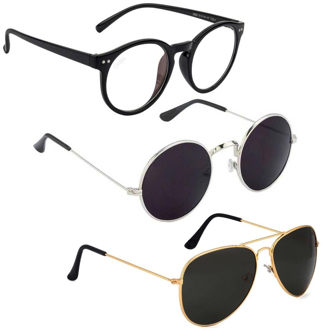 

Vitoria Stylish Fashionable Sunglasses With Box For Men Boys (Pack Of 3)