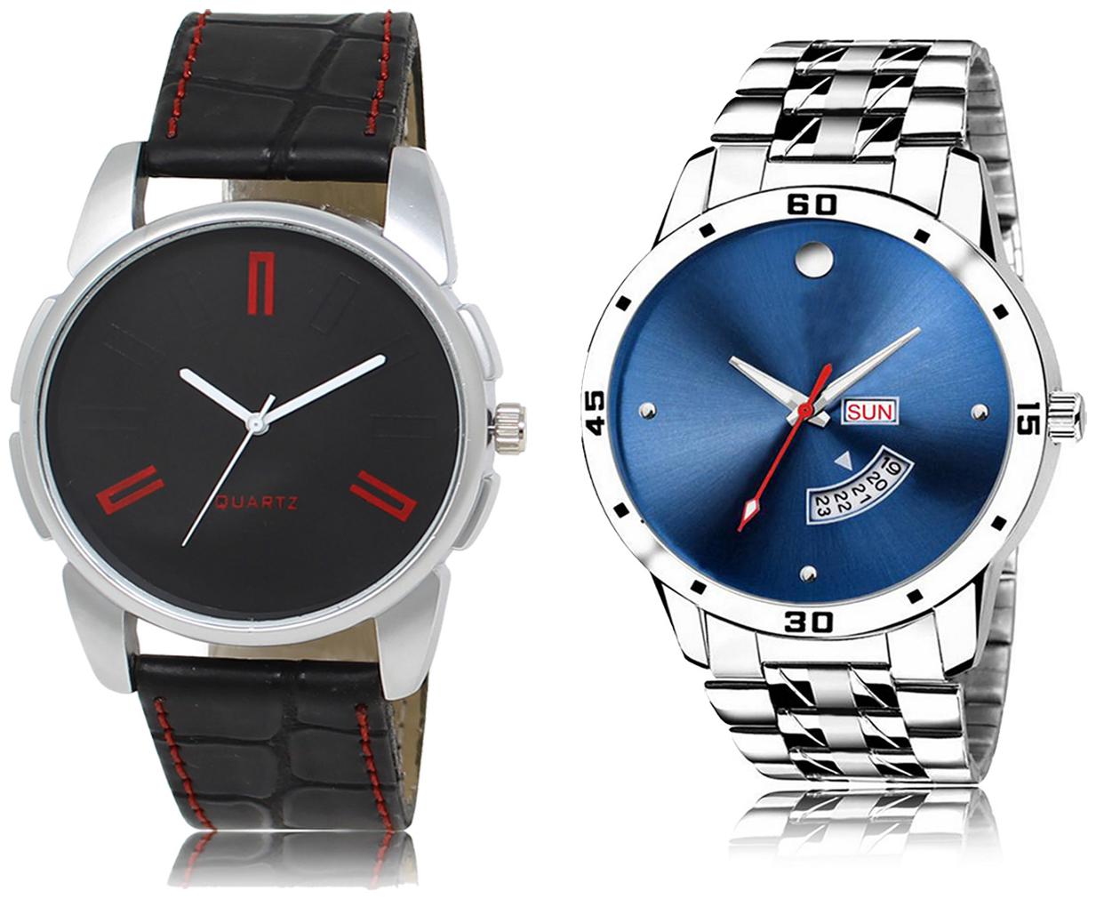 

ADK AD-03-LK-105 Black Blue Dial DAY DATE Functioning Watches for Men