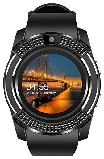 

Adlyn MV8N Bluetooth Smart Watch Touchscreen Smart Wrist Watch Smartwatch Phone Fitness Tracker with SIM SD Card Camera Pedometer Compatible iOS iPhone Android for Men Women Boys Girls Kids (Black)