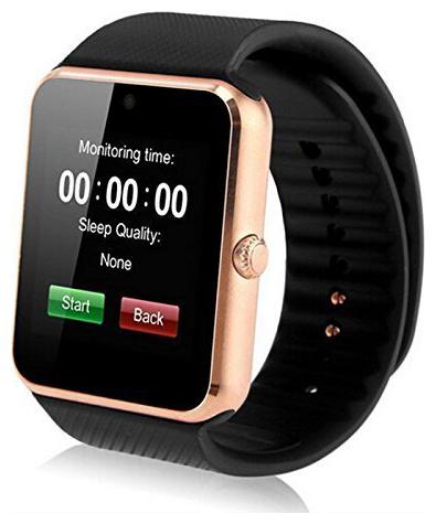 

Adlyn GT0A Bluetooth Smart Watch Touchscreen Smart Wrist Watch Smartwatch Phone Fitness Tracker with SIM SD Card Camera Pedometer Compatible iOS iPhone Android for Men Women Boys Girls Kids (Gold)