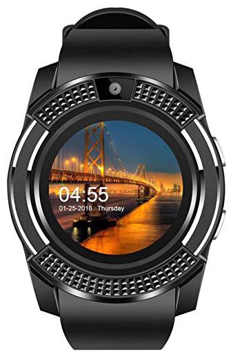 

Adlynlife SV8 Bluetooth Smart Watch Touchscreen Smart Wrist Watch Smartwatch Phone Fitness Tracker with SIM SD Card Camera Pedometer Compatible iOS iPhone Android for Men Women Boys Girls (Black)