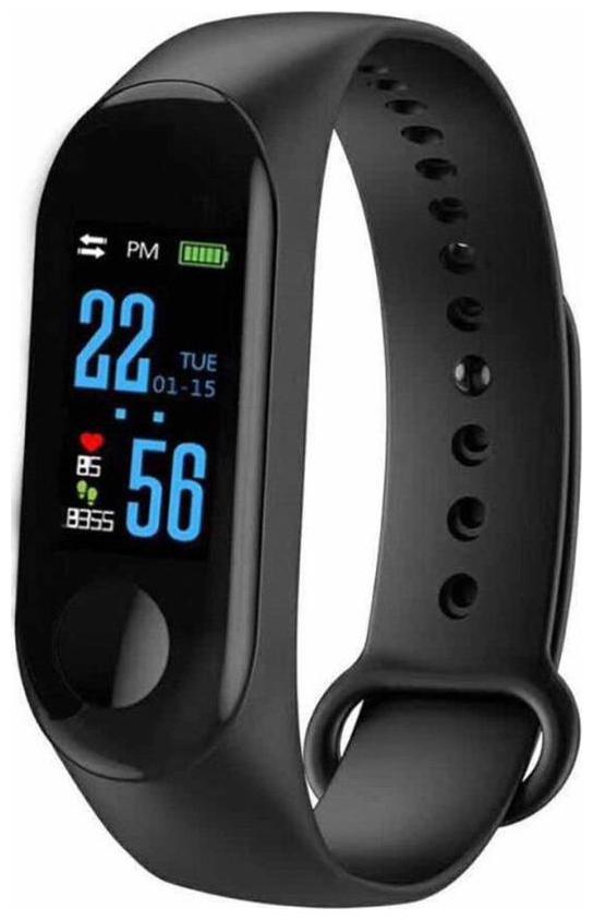 

AFRODIVE Fitness Band with BP Heart Rate Sensor Step Count Calorie Count Fitness Band (Black)