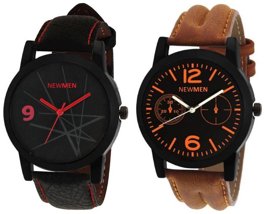 

AJ Stylish black spider and brown dial look for men