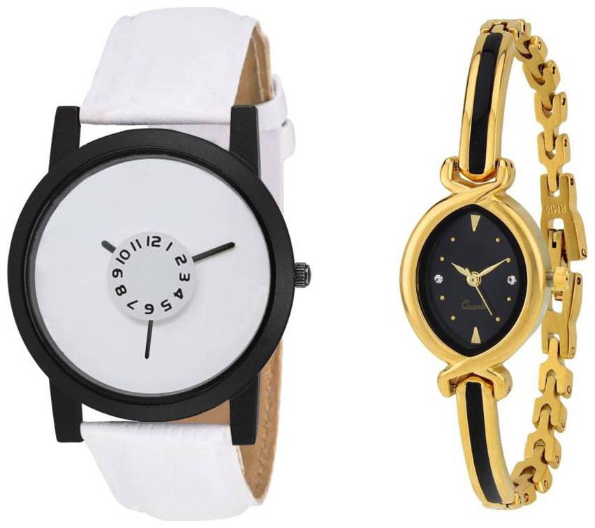

AJ Stylish Black Bangle and White Chari For Couple