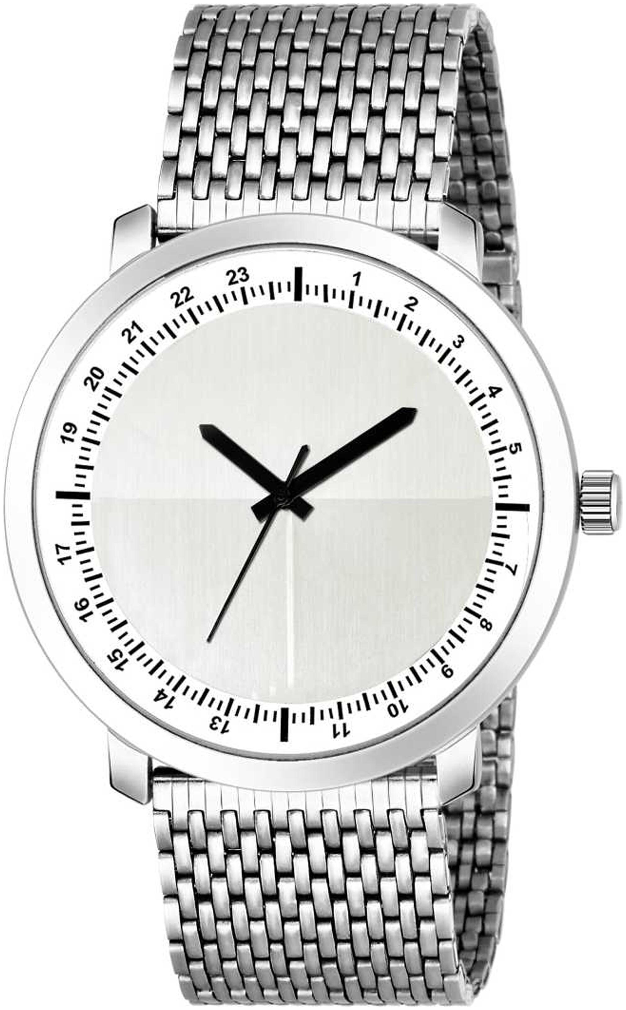 

AK 8119 White New Stylish Dial-Chain Strap Watch For Men