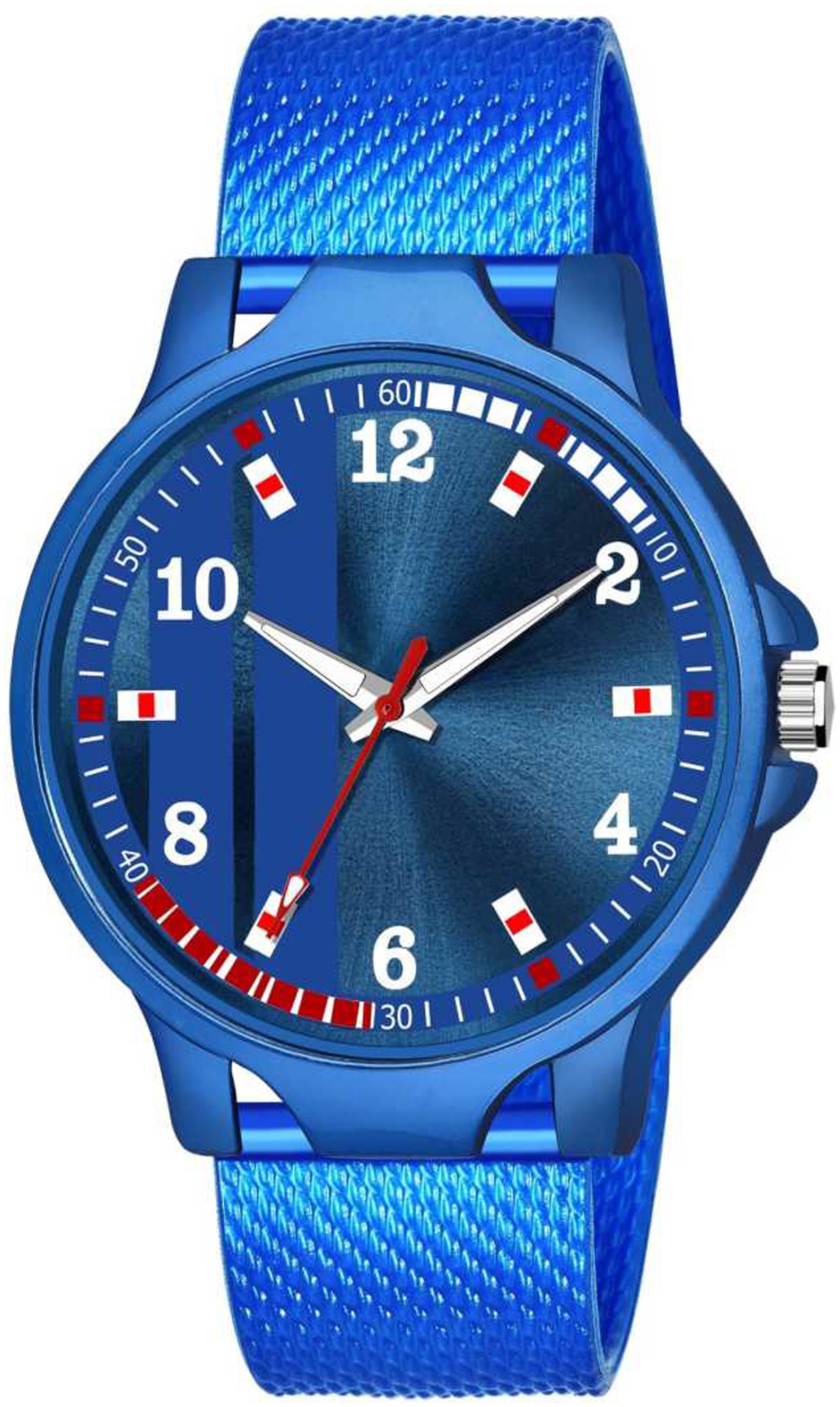 

AK Kjr 522 Blue New Stylish Dial-Pu Strap Watch For Men