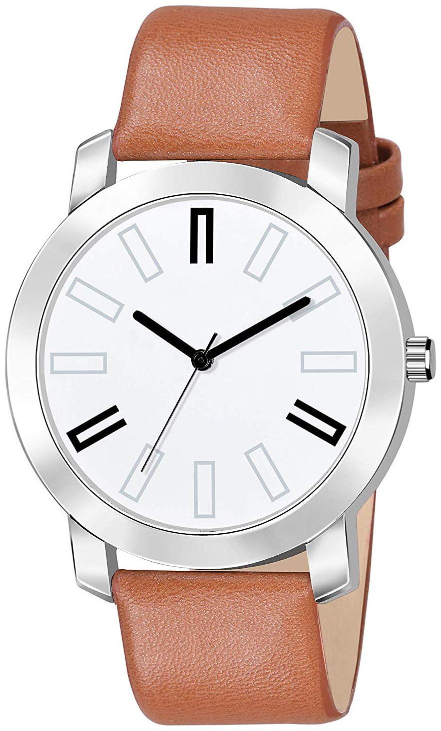 

Ak Men 146 Brown Leather Belt New Arrival Round Dial Analog Quartz Watch For Men