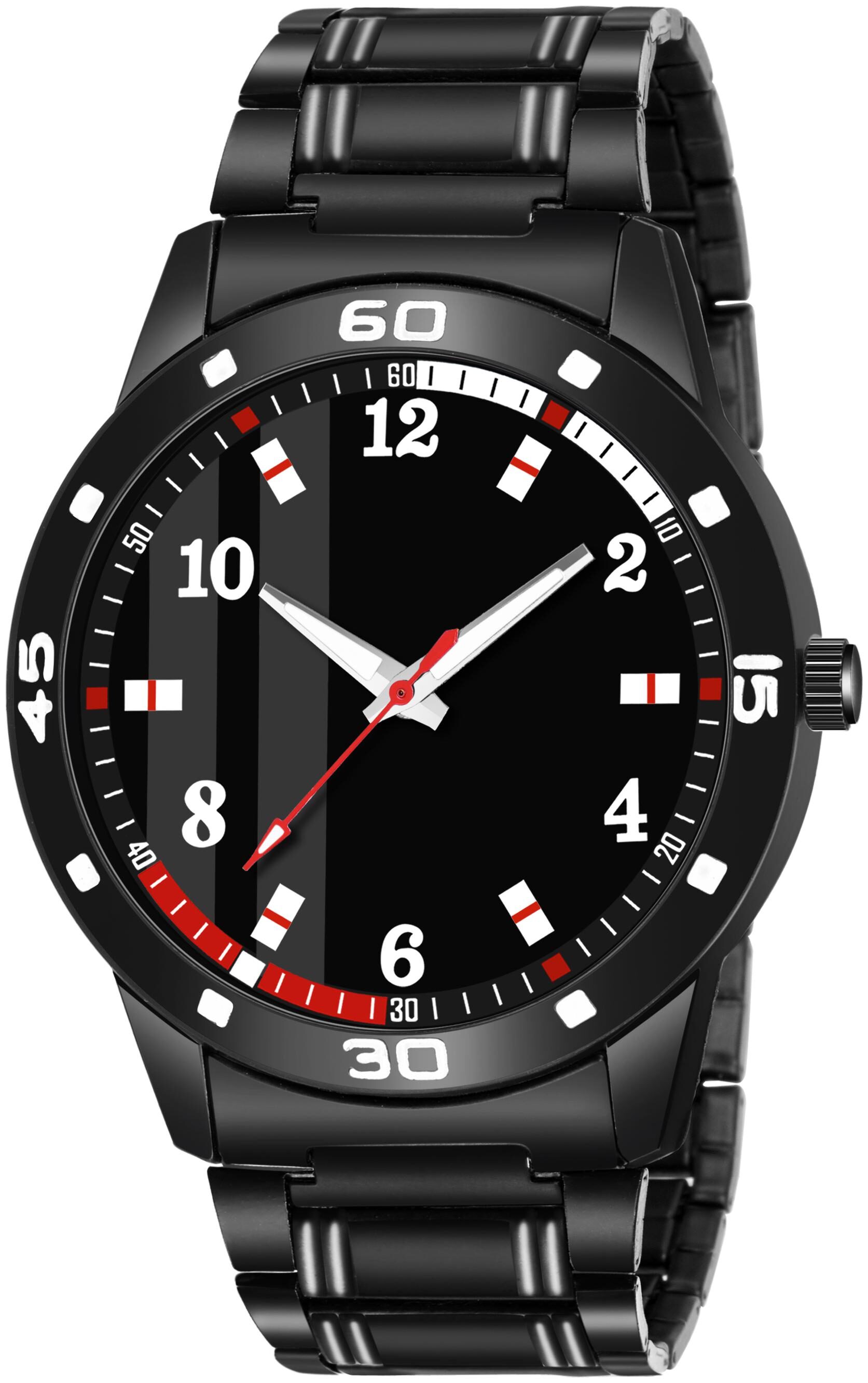 

AK Men 61 Metal Black Round Dial Analog Quartz Watch For Men