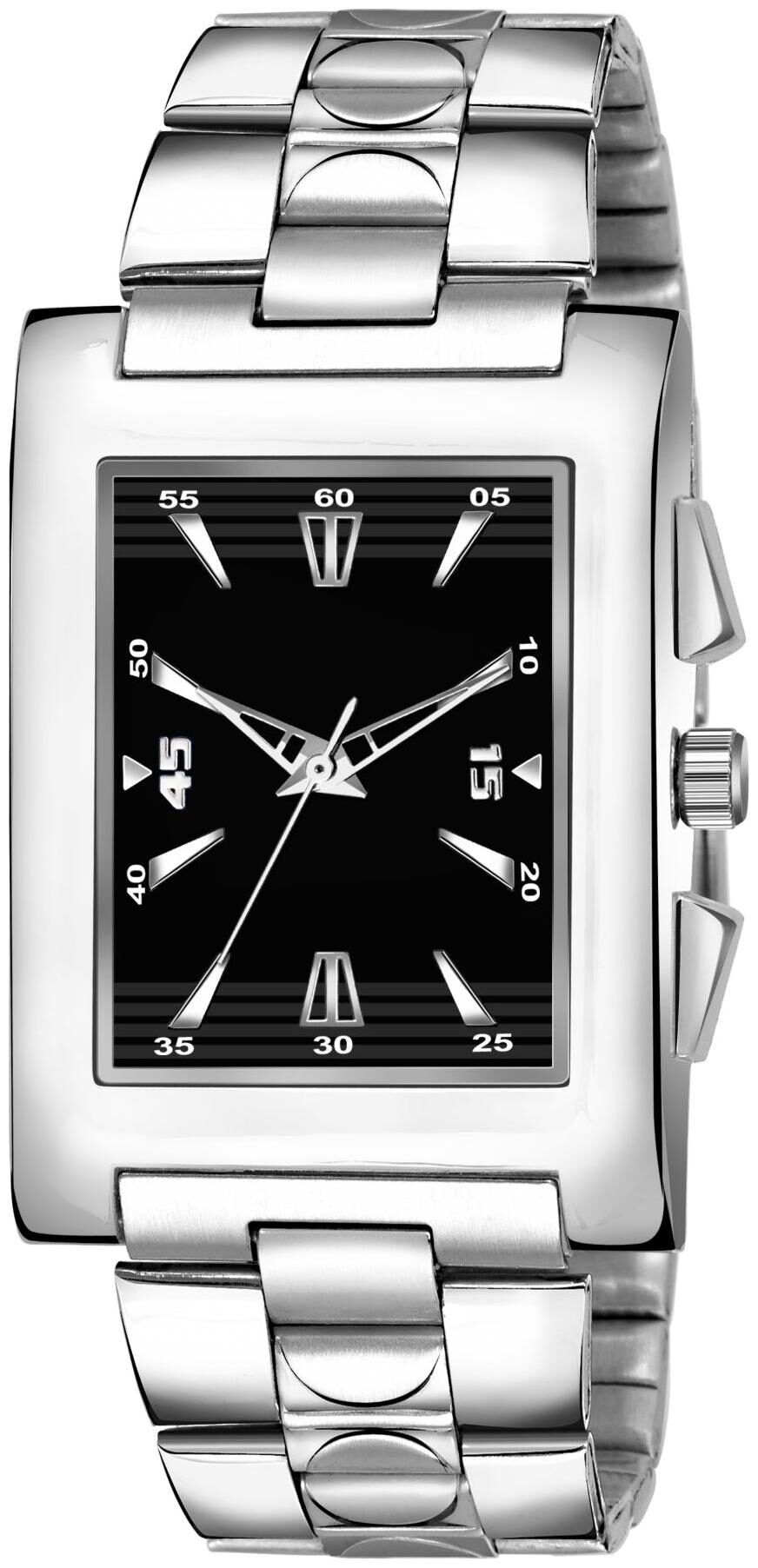 

Amino Men-8202 Black Steel Square Analog Watch
