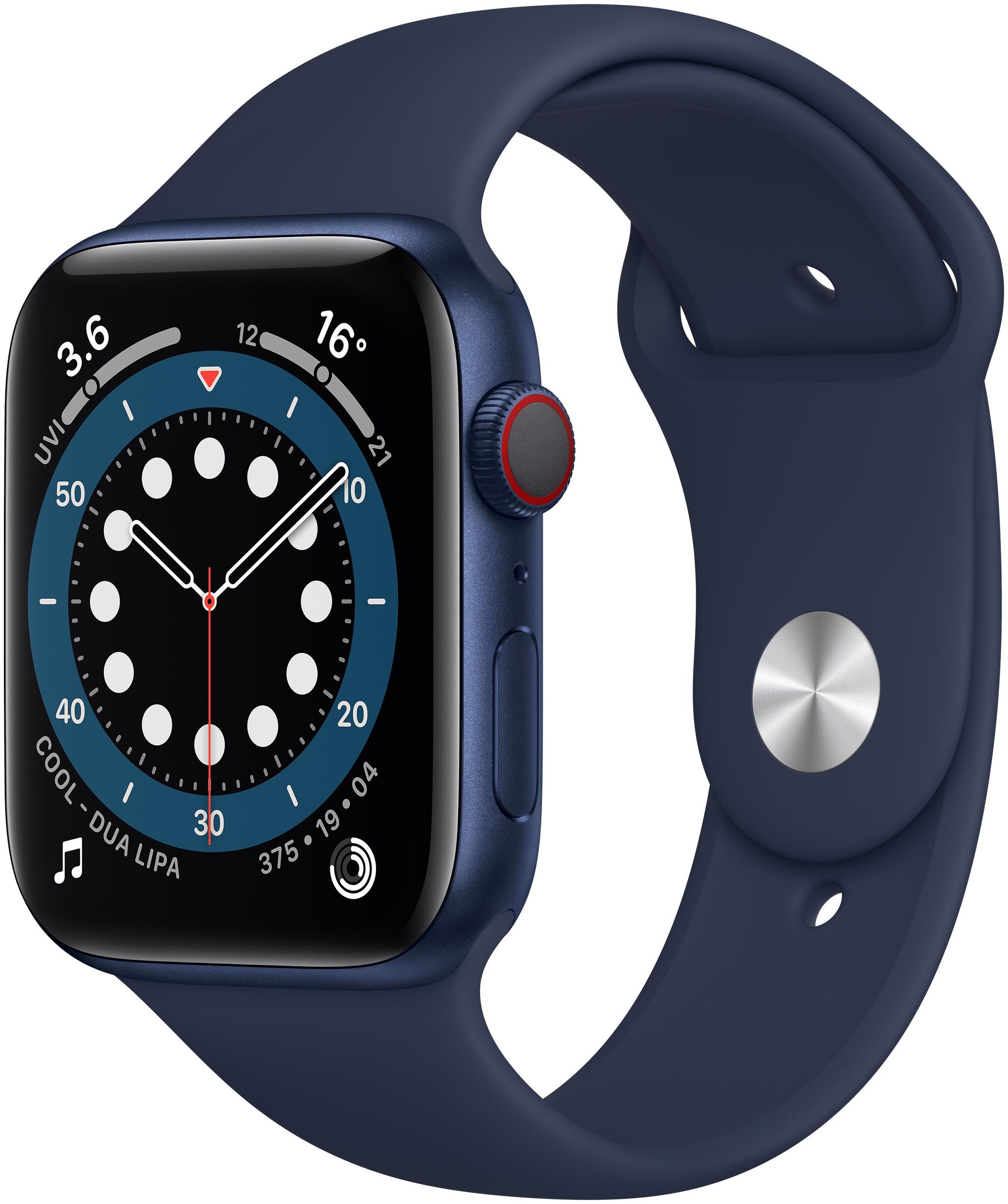 

Apple Watch Series 6 GPS Cellular 44mm Blue Aluminium Case With Deep Navy Sport Band - Regular