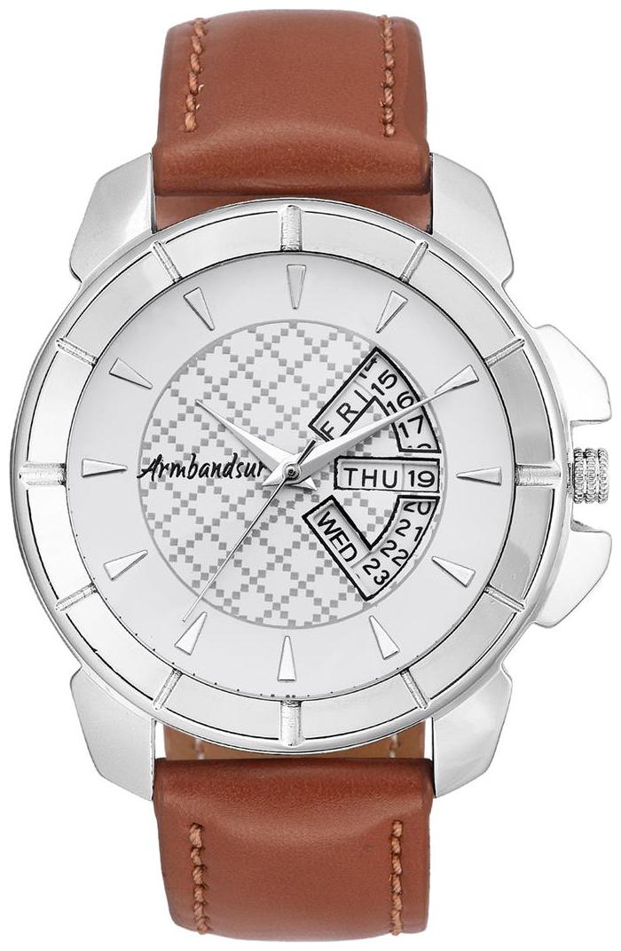 

Armbandsur Analog white dial day date display Watch-ABS0023MWB