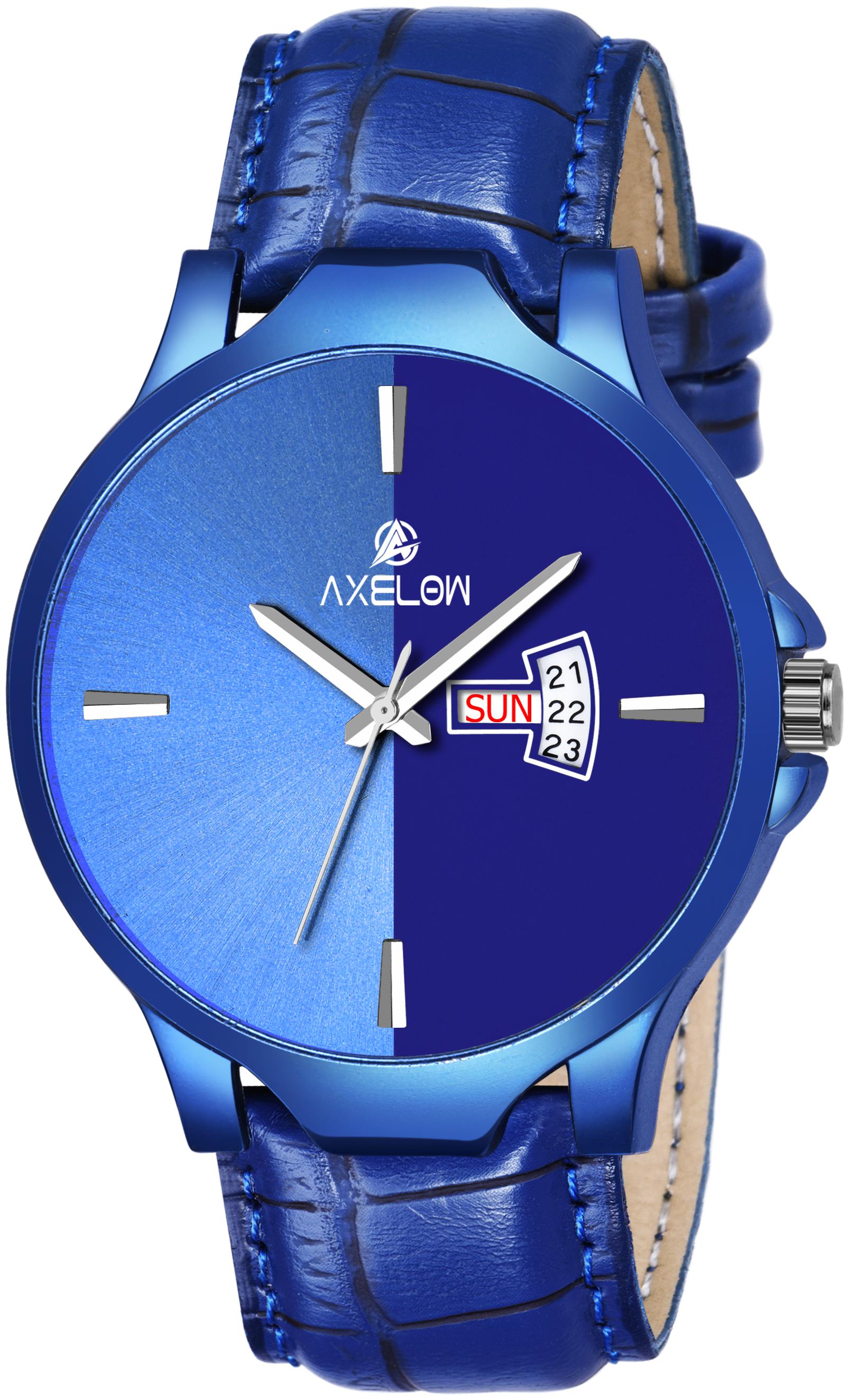 

AX-G112-BLBL Blue Dial Day Date Functioning watches For Men Analog Watch