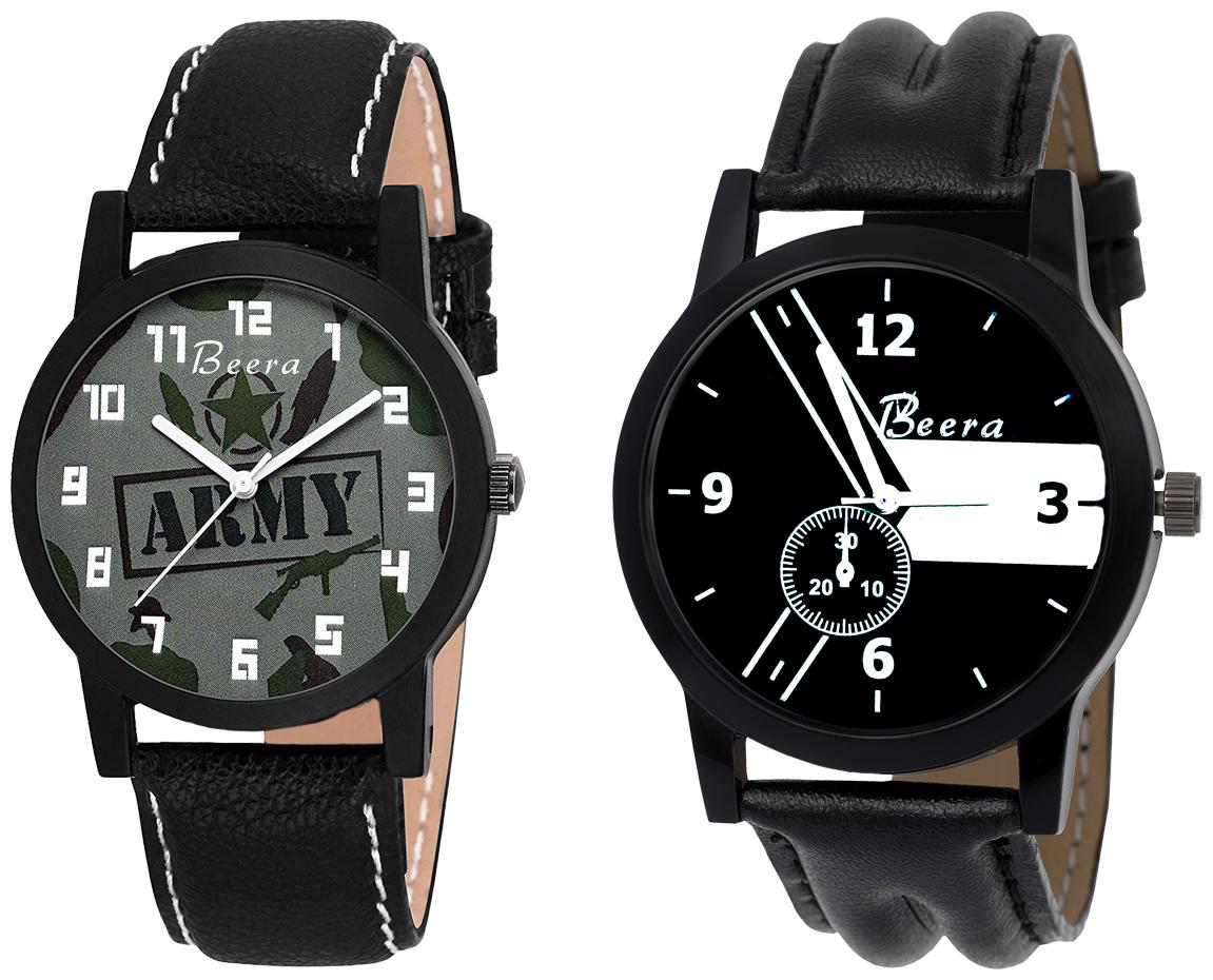

Beera Analog Multi Black Dial Quartz Movement Watch For Men Pack Of 2