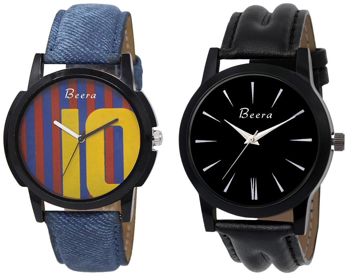 

Beera Analog Multi Black Dial Quartz Movement Watch For Men Pack Of 2