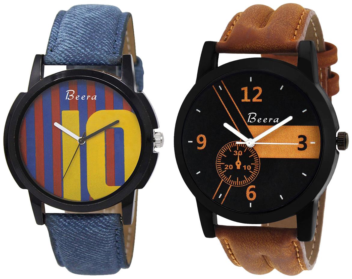 

Beera Analog Multi Black Dial Quartz Movement Watch For Men Pack Of 2