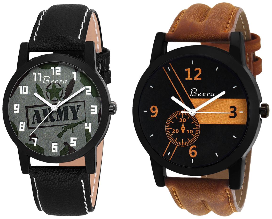 

Beera Analog Multi Black Dial Quartz Movement Watch For Men Pack Of 2
