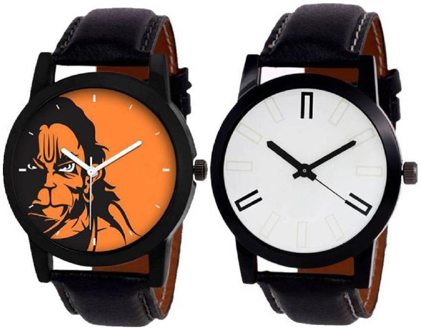 

Bolun Designer God s Lover Leather Belt Pack of 2 Men Watch - For Boys