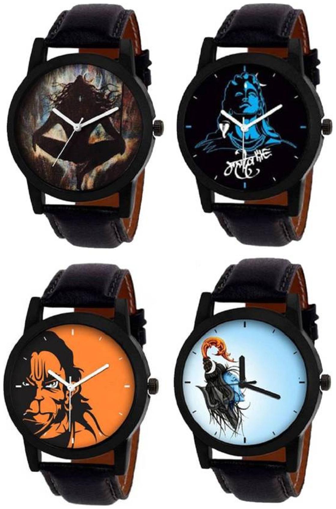 

Bolun Designer God s Lover Leather Belt Pack of 4 Men Watch - For Boys