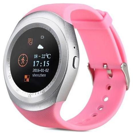 

BTK Trade Y1-SW Smart Watch with Touch Screen Sim Card SD Card Support for Smartphones (Pink)