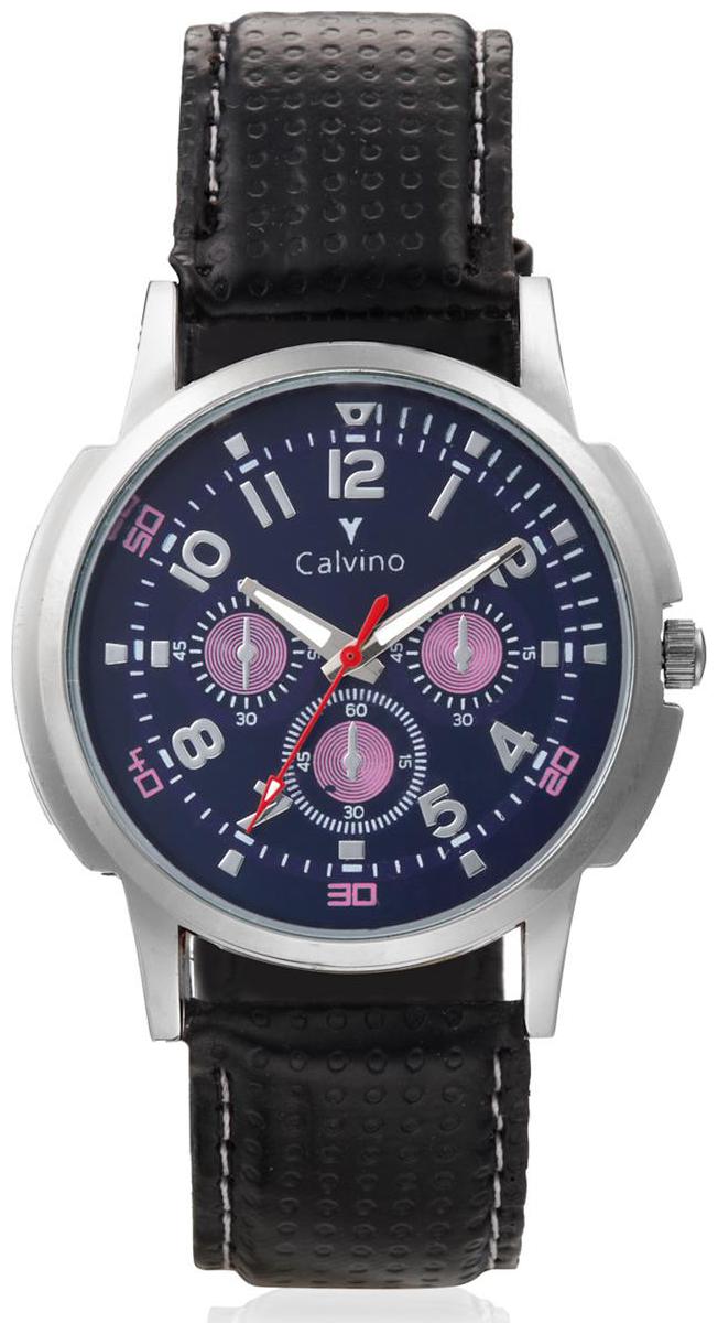 

Calvino Men s Blue Dial Watch CGAS-1412118 BLK-BLU