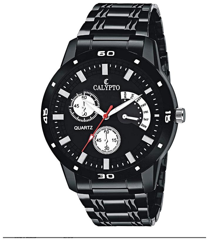 CALYPTO ST 003 Black Dial Watch Latest Black Color Strap Wrist Watches for Men/Boys Analog Watch For Men by STRAP TOWN