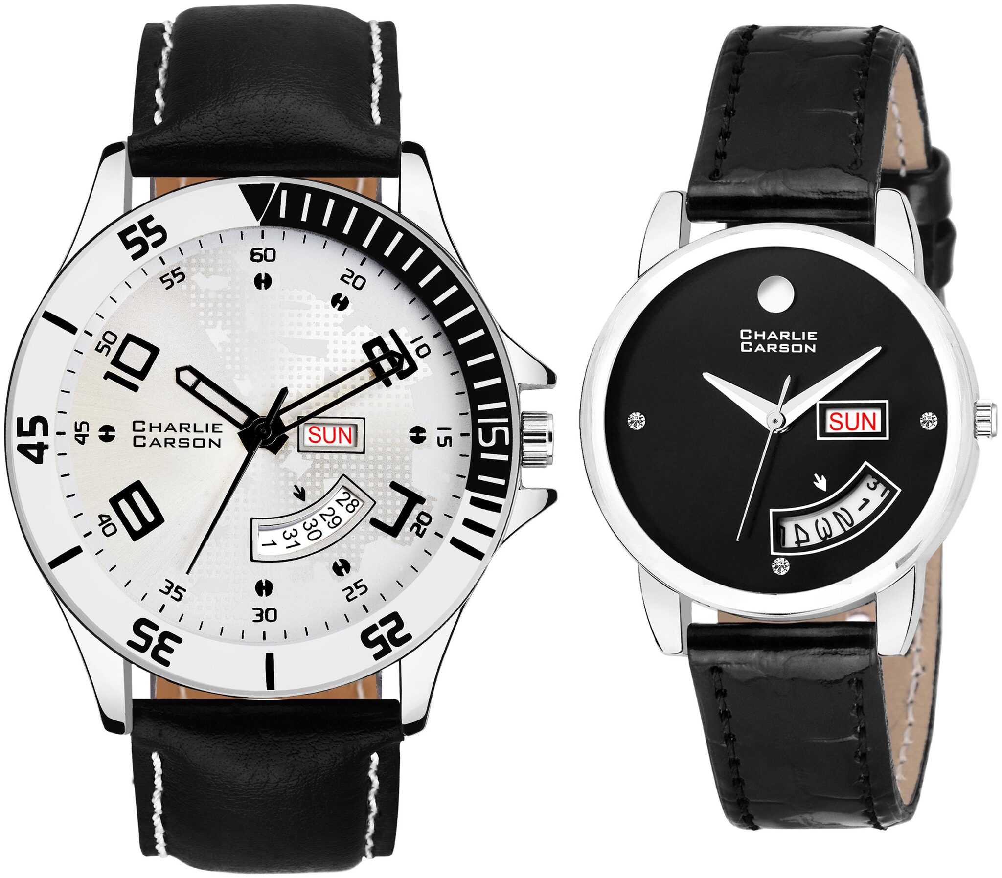 

Charlie Carson day date combo set of 2 for men women-CC223MGC