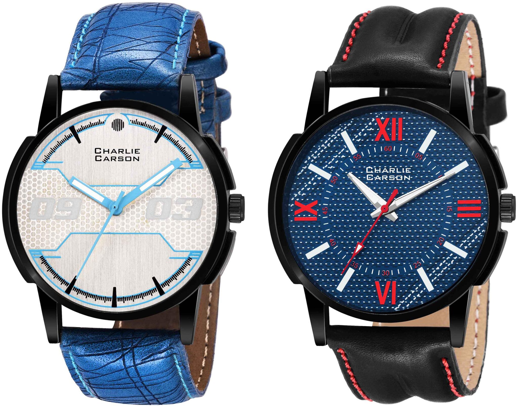 

Charlie Carson combo set of 2 analog watch for men-CC135MMC
