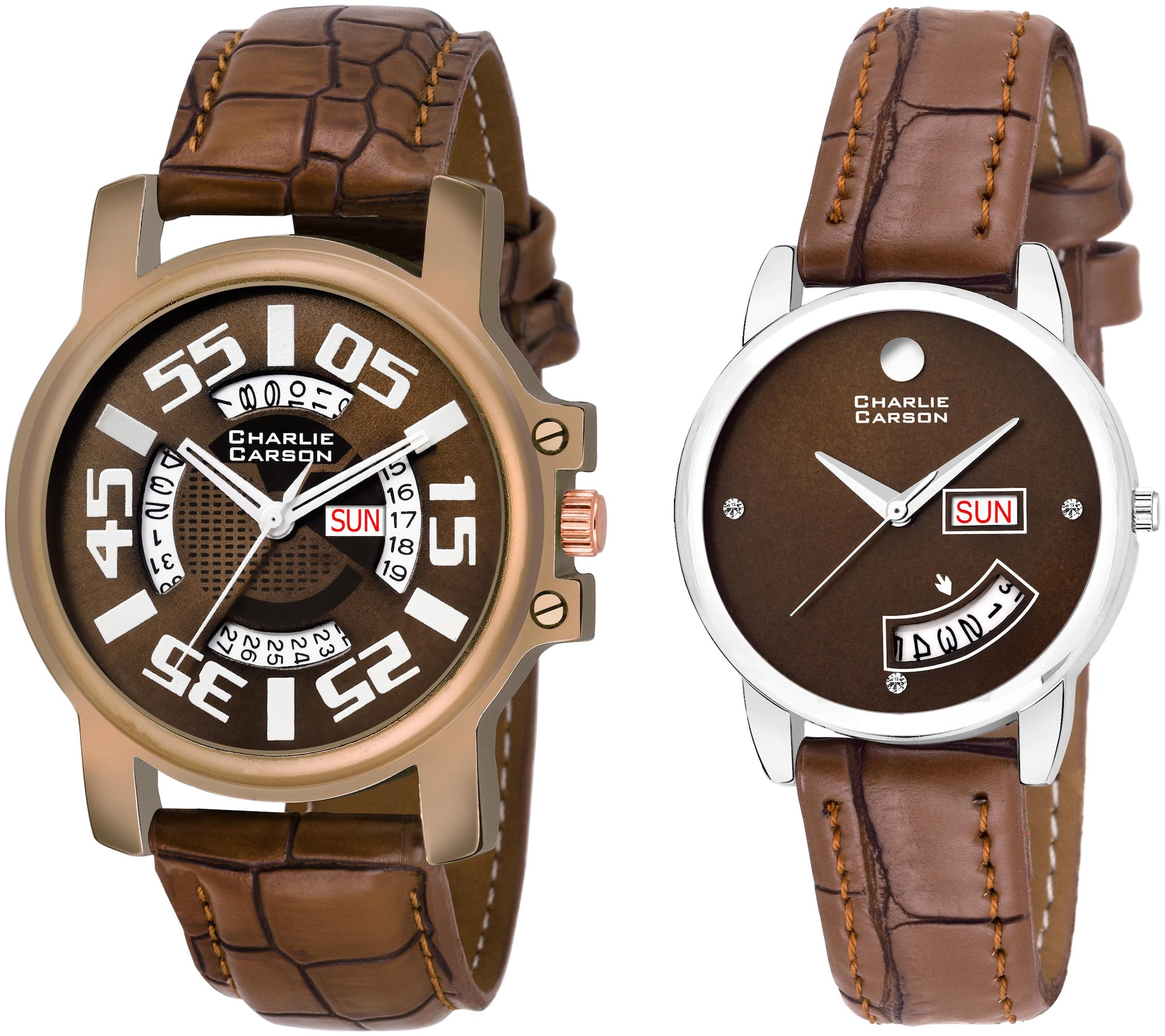 

Charlie Carson day date combo set of 2 for men women-CC245MGC