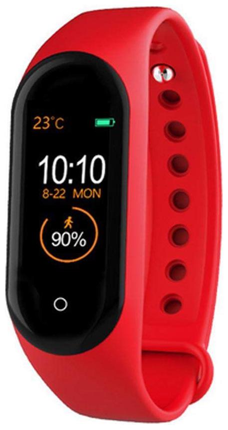 

CHG M4 Watch Fitness Band Fitness Tracker Watches for Unisex Sports Activity Tracker Watch Step Counter Calories Burned Sleep Monitor SMS Call Reminder Camera Shoot (Red)