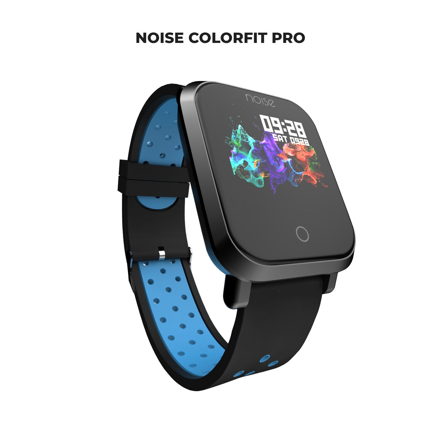 

Noise ColorFit Pro Smartwatch - Sport Blue Black Bluetooth Smart Band with Detachable Strap Wide Screen Waterproof Sports and Activity Tracker Camera and Music Control Features