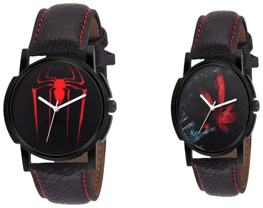 

Combo of 2 Eraa Men Red Black analog wrist watches
