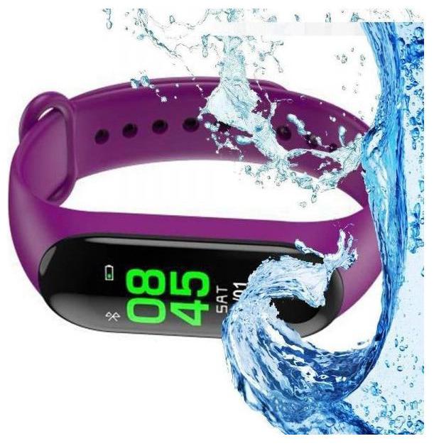

Crystal Digital M3 Smart Activity Fitness Tracker Notifier For Sedentary Call And SMS Never Miss Out Important Issues Purple