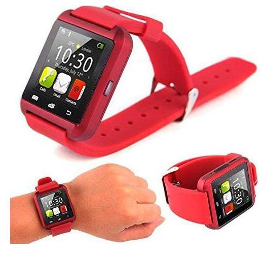 

Crystal Digital U8 Bluetooth Smartwatch with Sim Card Slot Microphone Support for All Android Smart Phones and Devices (Red)