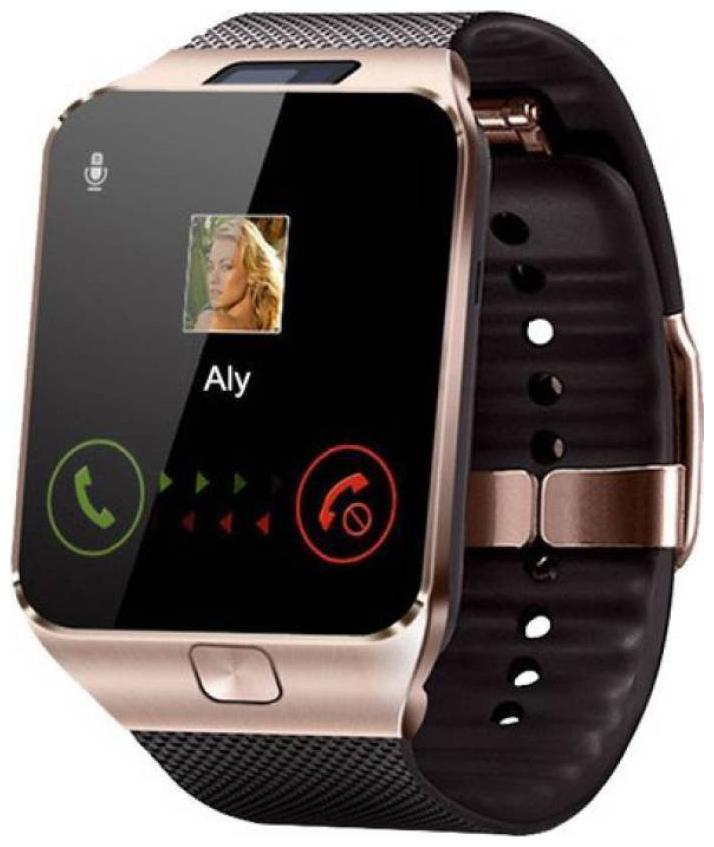 

CRYSTAL DIGITAL DZ09 Touch Screen Bluetooth Smart Watch with Sim Card Slot Calling Functions and Remote Camera (Gold)