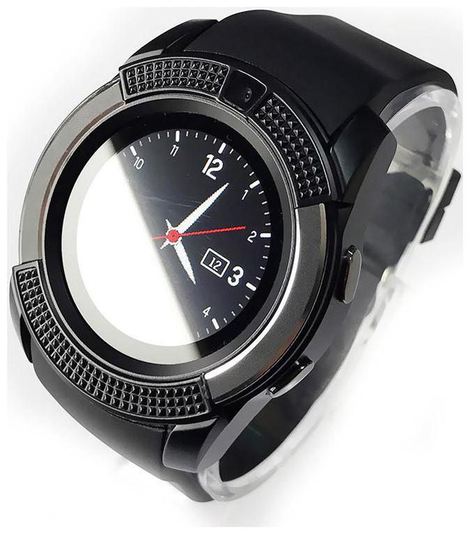 

Crystal Digital V8 Silver Bluetooth Camera And Sim Card Supported Watch Compatible with Apple Iphone X (Black)