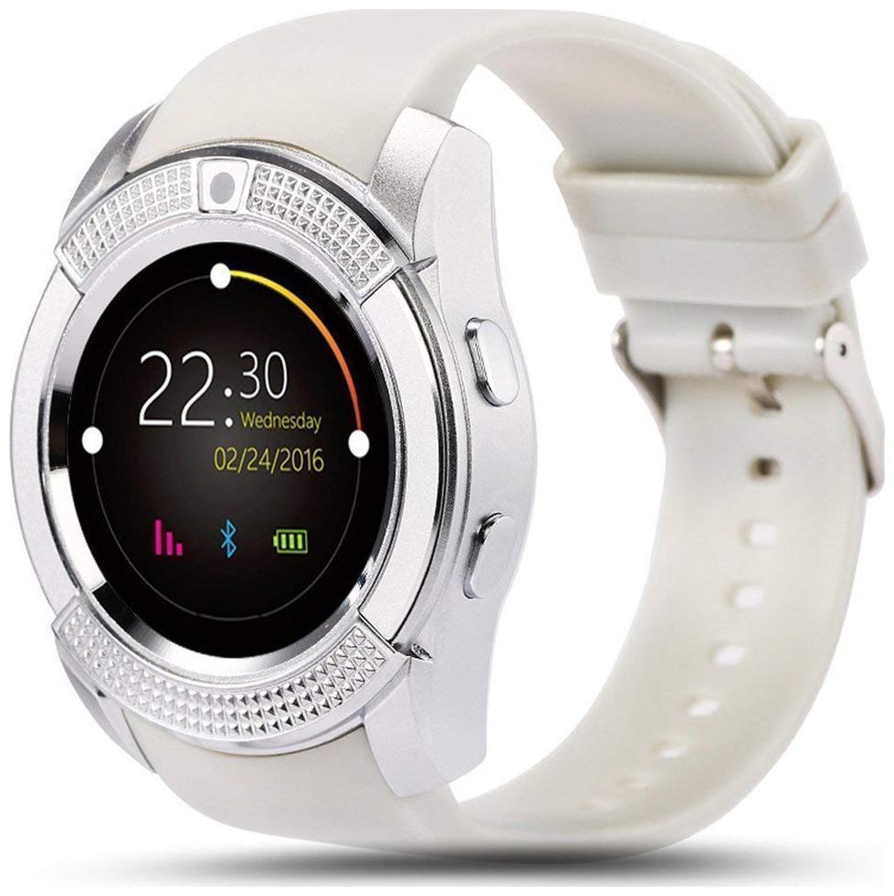 

Crystal Digital V8 Bluetooth Smart Watch With Camera Sim SD Card Slot (White)